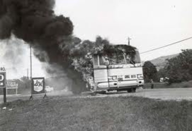 Freedom Riders bus burned