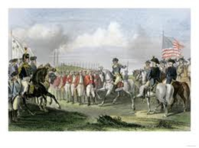 Surrender of British forces under Cornwallis at Yorktown.