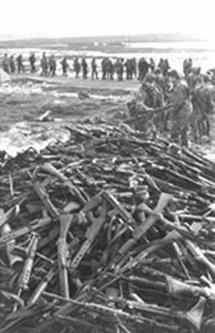 Se dictamina finalizar los enfrentamientos y en Argentina se restaura la democracia.