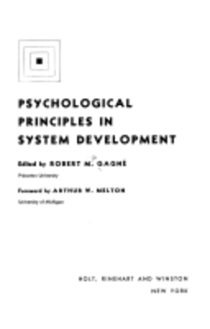 Gagné edita Psychological Principles in System Development