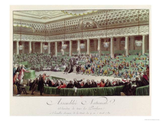 National assembly abolishes feudalism with august decrees