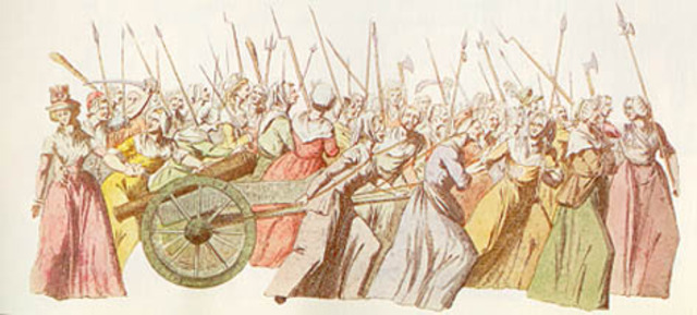 Women of Paris march to Versailles for Bread