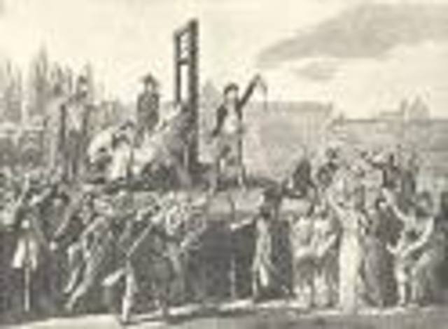 End of the Reign of Terror - execution of Robespierre