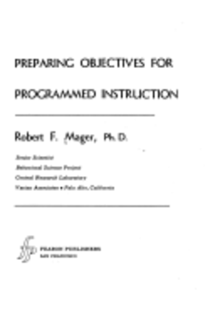 Robert Mager: Formación programada con objetivos