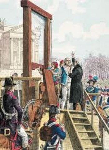The execution of king Lous XVI in Paris