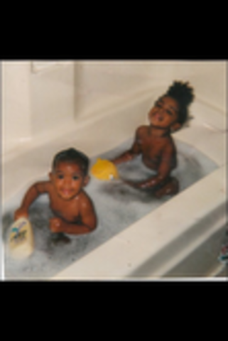 Taking a bath with my big sister