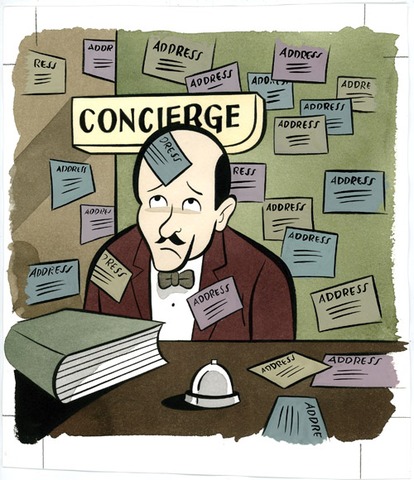 periodo, se diopaso a los hoteles de negocios, donde el porterocambia su nombre a Concierge.