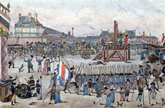 End of Reign of Terror - execution of Robespierre