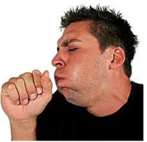 Whooping coughing.