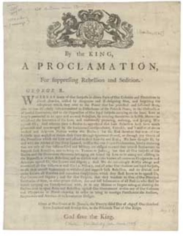 Proclamation for Suppressing Rebellion and  Sedition