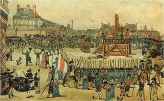 End of the Reign of Terror- execution of Robespierre