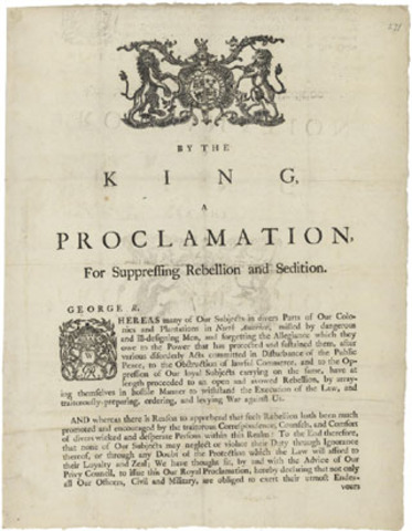 Proclamation for suppressing rebellion and sedition