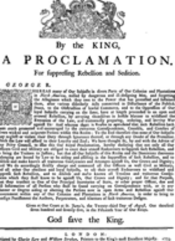 Proclamation for Suppressing Rebellion and Sedition