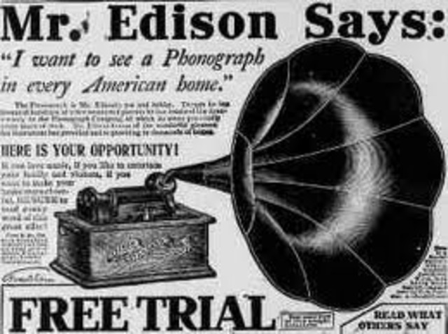 Phonograph perfected by Thomas Edison