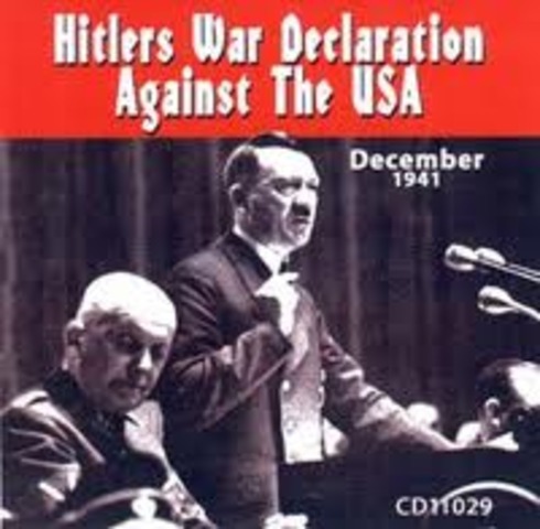 hitler declaring war