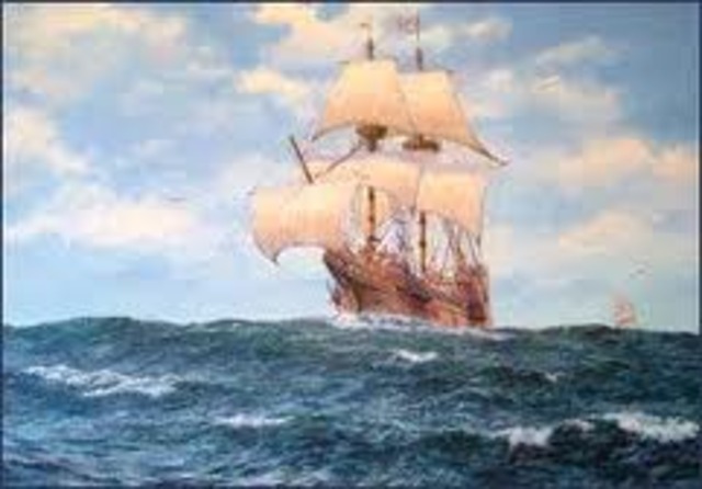 The Mayflower left England.