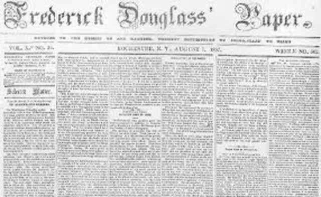 Fredrick Douglass launshes his abolitionist newspaper