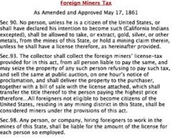 Foreign Miners' Tax