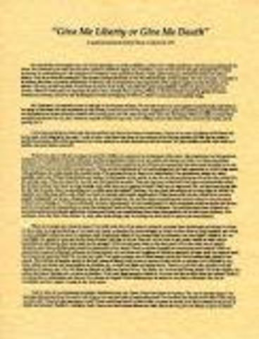 "Give Me Liberty Speech"