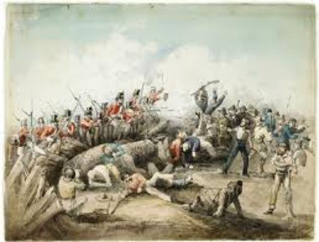 a battle between the soldiers and the miners