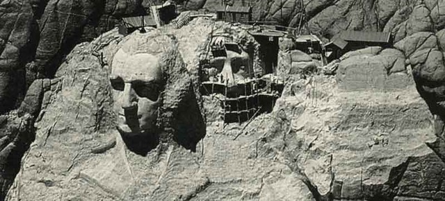 Work on Mount Rushmore begins