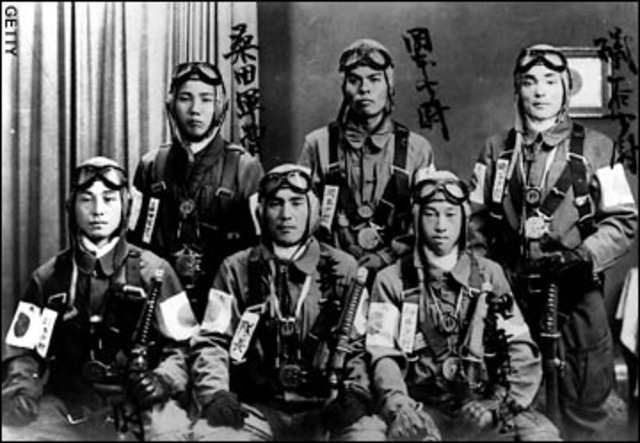 Japan, a poor country back then, sided with Germany and to get away from U.S threat, Japan attacked Pearl Harbor by using Kamikaze tactics.