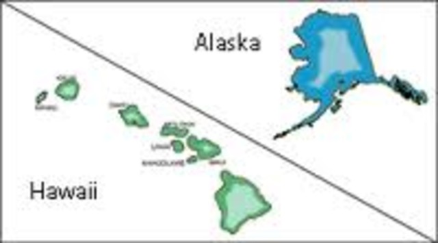 Alaska and Hawaii participate in first Presidential Election