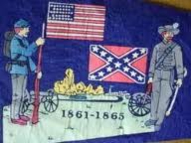 The North and south fight a civil war