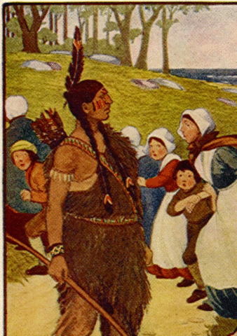 Samoset walked into the colonist settlement.