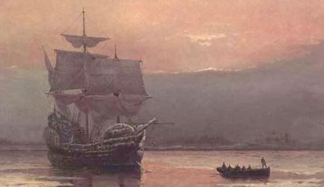 The Mayflower left England.