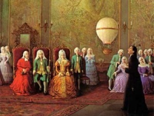 Bartolomeu de Gusmão lança um aeróstato no Terreiro do Paço