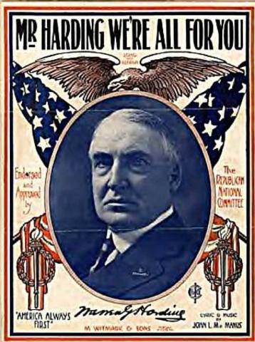 United States elects Warren G. Harding