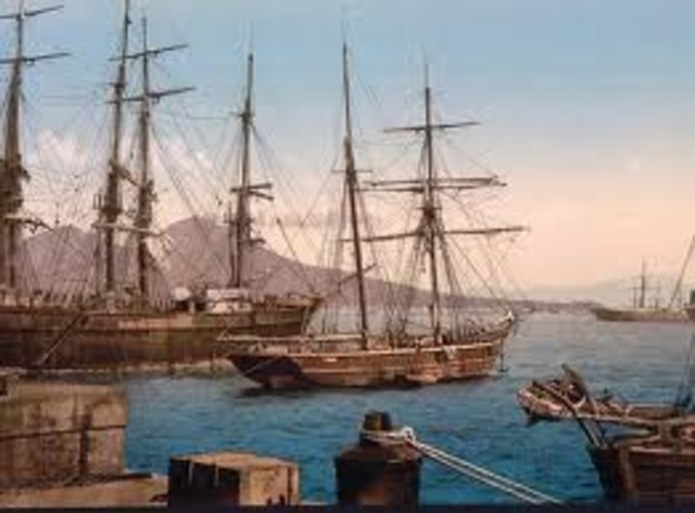 When he sailed to england.