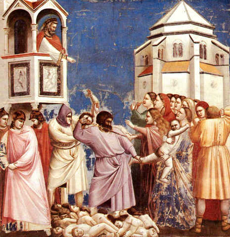 Herod orders the "Massacre of the Innocents" — the killing of all male children in Bethlehem aged two years and under.