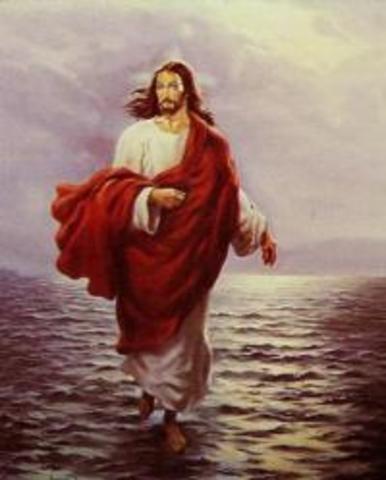 Jesus walks on water