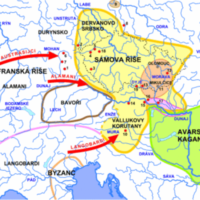 Timeline: Sámova říše a Velká Morava-Poulová