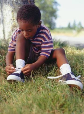 The first time i tied my own shoes
