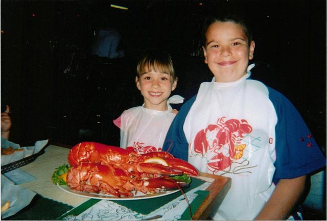 The first time I ate a whole lobster!