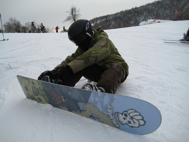 Start snowboarding.