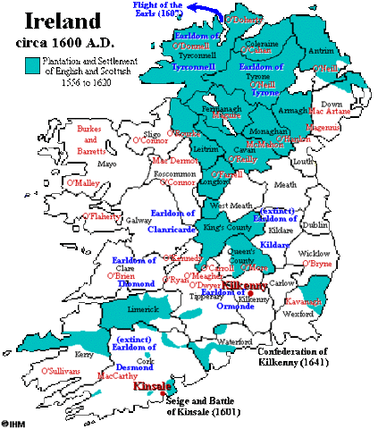 1600's- England has control over most of Ireland
