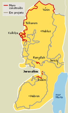 Contrução do muro de separação entre Israel e Cisjordânia