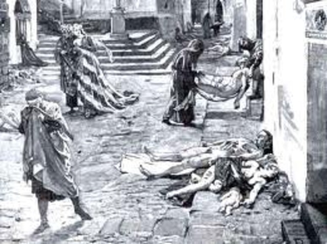 Black Death breaks out in Europe.
