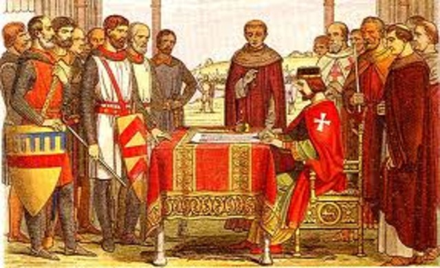 King John of England signs Magna Carta