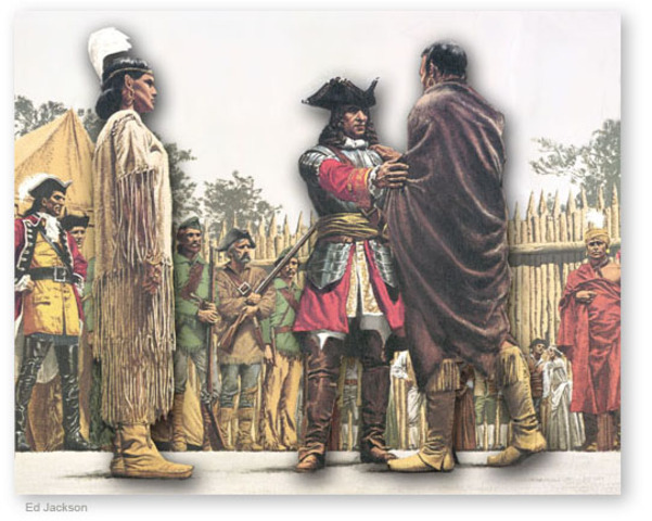 Oglethorpe meets Tomochichi