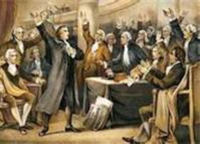 Patrik Hennery gave the " give me liberty or give me death" Speech