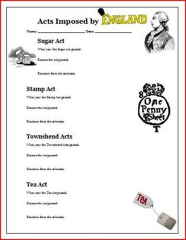 1775-1776 Stamp and Townshend Acts passed