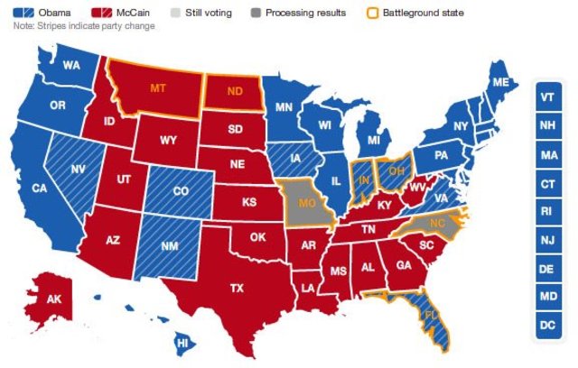 Barack Obama elected