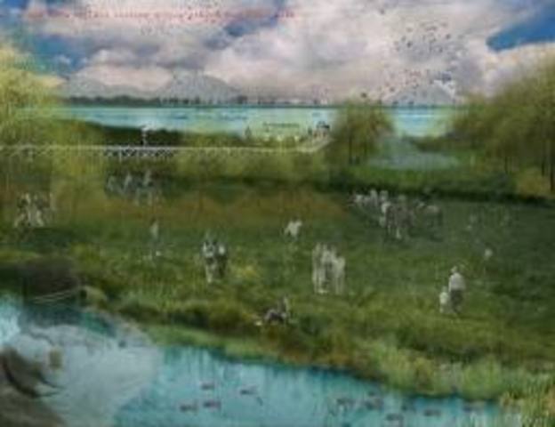 Aztecs settle near Lake Texcoco