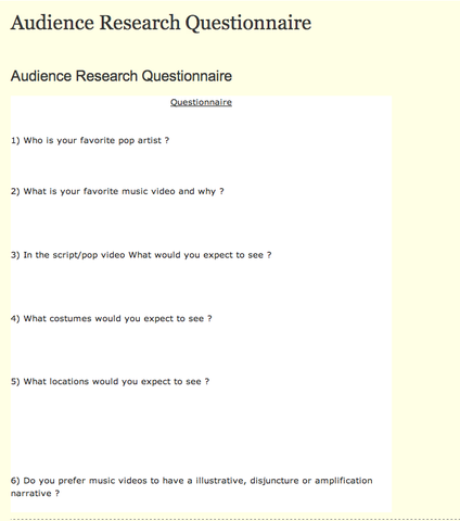 Audience Research Questions