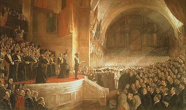 First meeting held in England of a parliament.
